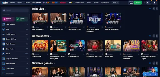 1win live casino Vietnam